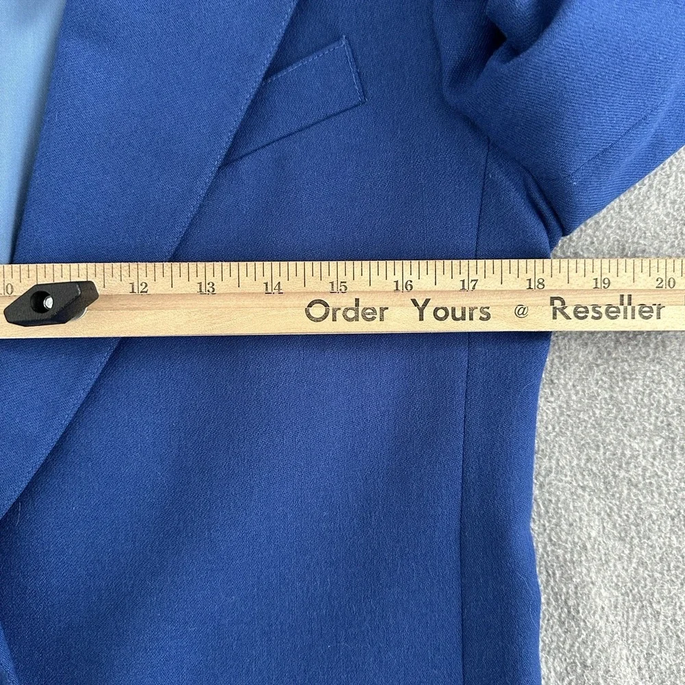 Vintage Christian Dior Wool Slouchy Blazer 8 Cobalt Blue Statement Bold Colorful